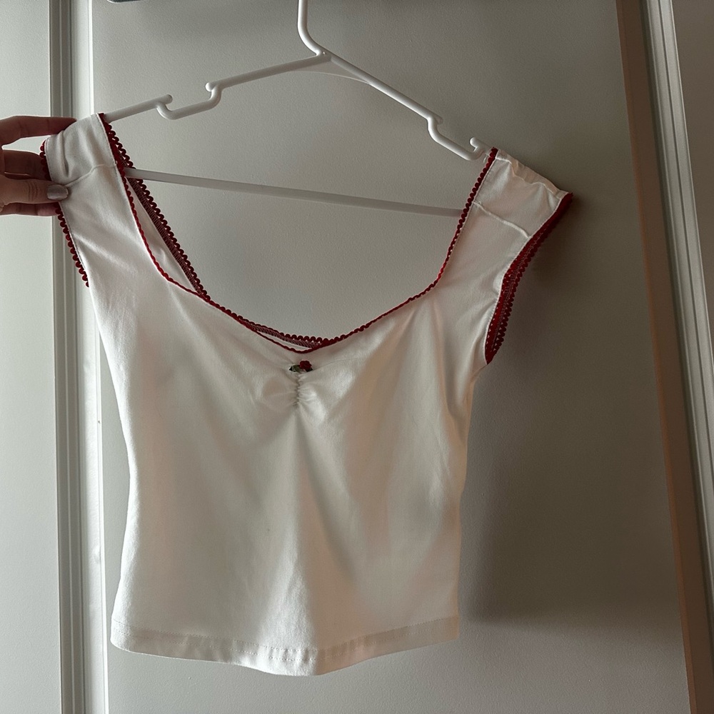 White cropped top